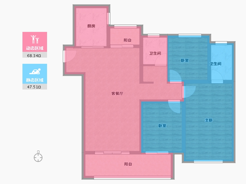 山东省-菏泽市-曹县天润公馆樾府-104.00-户型库-动静分区