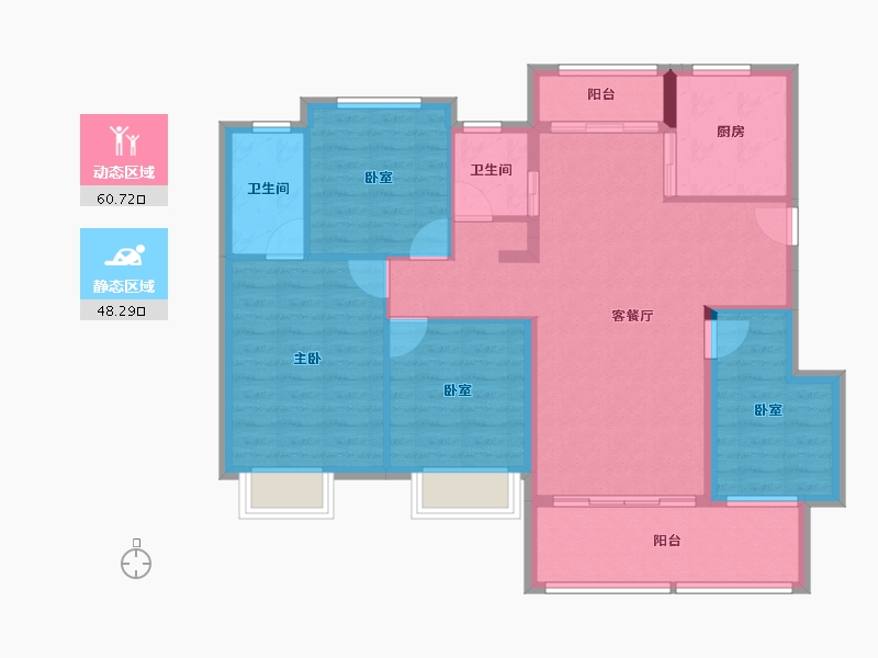 广西壮族自治区-桂林市-人和壹号院-98.27-户型库-动静分区