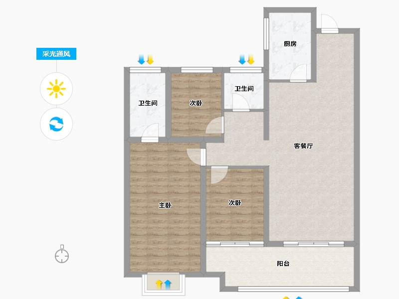 山西省-临汾市-中心城二期-102.27-户型库-采光通风