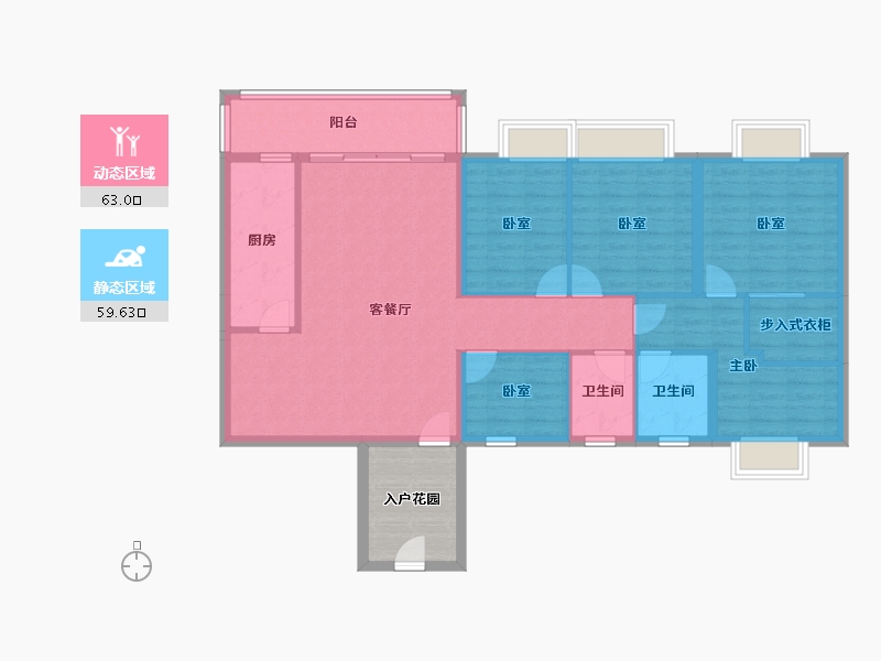 广东省-清远市-佛冈华府-117.41-户型库-动静分区