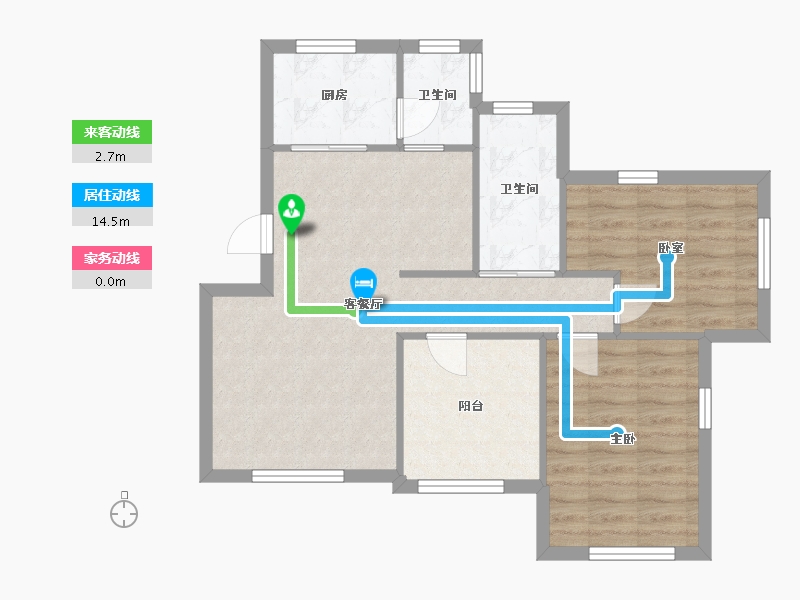 山东省-临沂市-环球香樟园-70.00-户型库-动静线