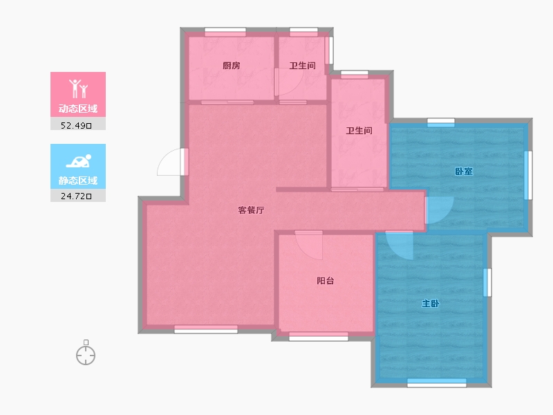 山东省-临沂市-环球香樟园-70.00-户型库-动静分区