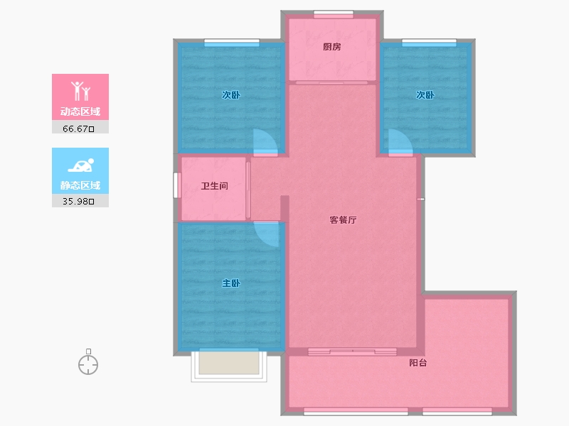 新疆维吾尔自治区-伊犁哈萨克自治州-伊水蓝湾-92.50-户型库-动静分区