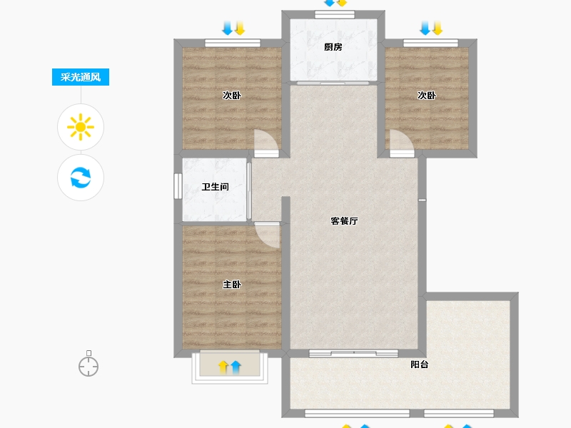 新疆维吾尔自治区-伊犁哈萨克自治州-伊水蓝湾-92.50-户型库-采光通风