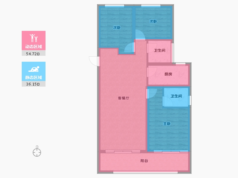 山西省-临汾市-中心城二期-81.43-户型库-动静分区