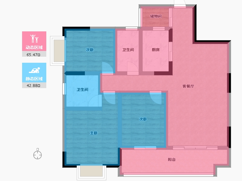 广西壮族自治区-桂林市-东舜状元世家-95.66-户型库-动静分区