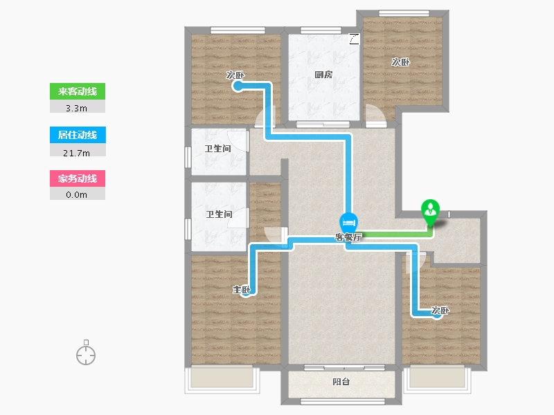 河北省-唐山市-万科公园大道3期-118.41-户型库-动静线