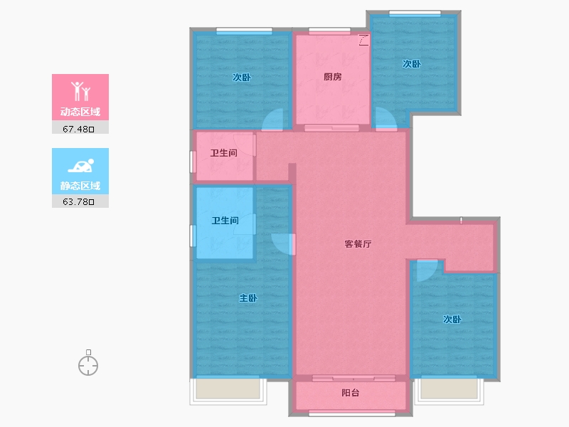 河北省-唐山市-万科公园大道3期-118.41-户型库-动静分区