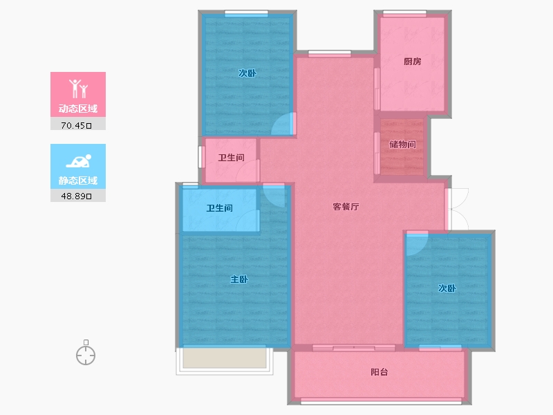 安徽省-芜湖市-朗飞东湖名都-108.00-户型库-动静分区