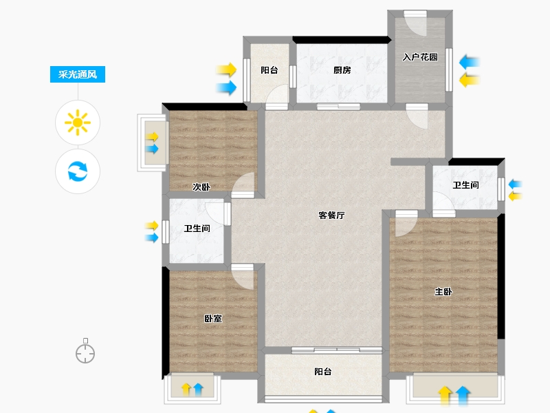 广东省-韶关市-碧桂园新城之光-112.23-户型库-采光通风