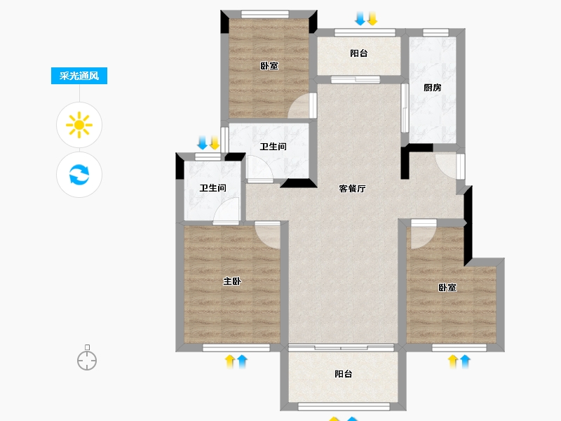 广西壮族自治区-桂林市-人和壹号院-78.52-户型库-采光通风