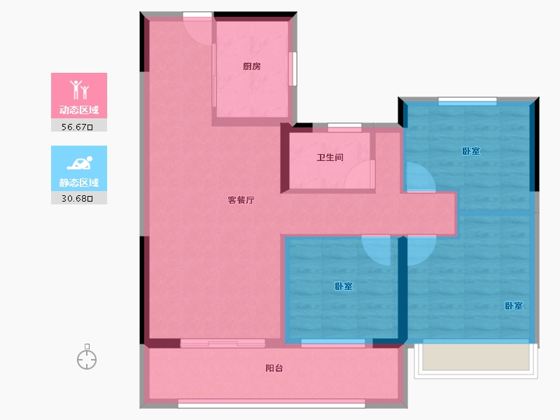 江苏省-泰州市-骏园-77.59-户型库-动静分区