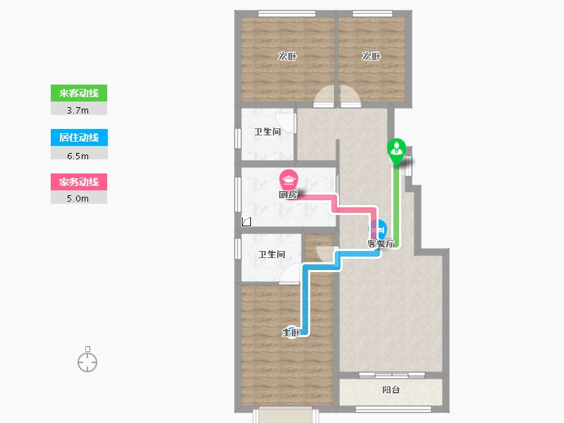 河北省-唐山市-万科公园大道3期-96.00-户型库-动静线