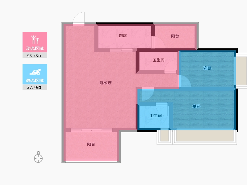 广东省-汕头市-怡璟海岸雅园-72.57-户型库-动静分区