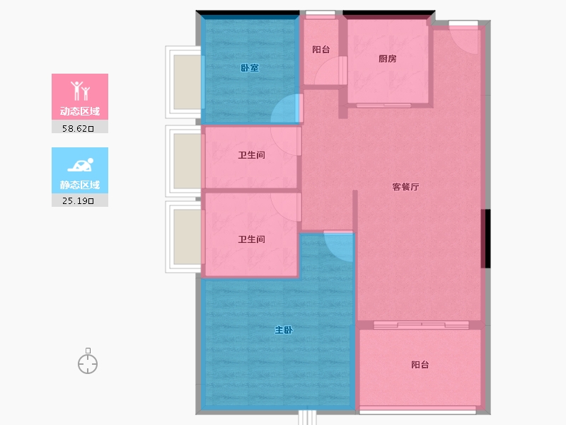 广东省-清远市-佛冈华府-75.76-户型库-动静分区