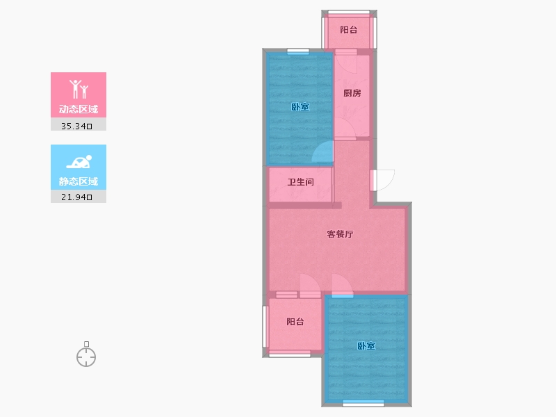 北京-北京市-罗庄东里小区-48.00-户型库-动静分区