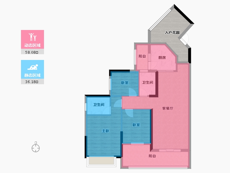 贵州省-遵义市-中凯华府-105.00-户型库-动静分区