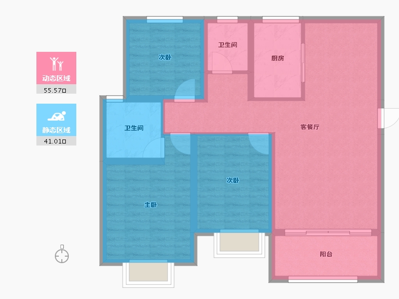 山西省-临汾市-东旭·雍景苑-86.28-户型库-动静分区