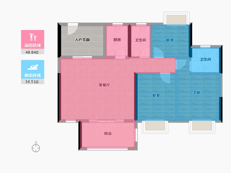 广东省-江门市-文华豪庭-84.31-户型库-动静分区