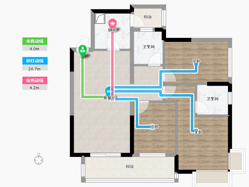 广东省-惠州市-天安星河广场-86.38-户型库-动静线