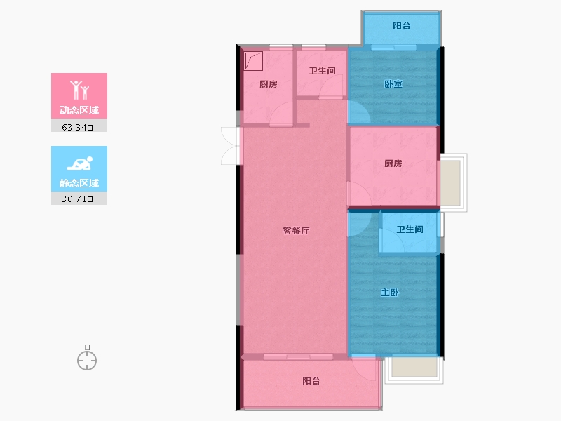 福建省-三明市-开元尊邸-85.80-户型库-动静分区