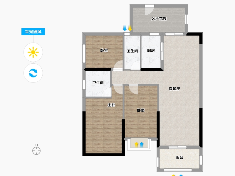 广东省-江门市-文华豪庭-99.85-户型库-采光通风