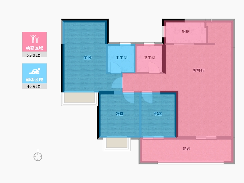 四川省-成都市-金地39峯-100.00-户型库-动静分区