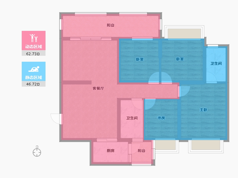 广西壮族自治区-桂林市-交投地产兴进漓江悦府-96.76-户型库-动静分区