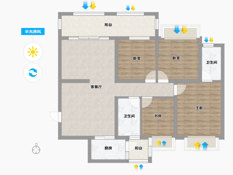 广西壮族自治区-桂林市-交投地产兴进漓江悦府-96.76-户型库-采光通风