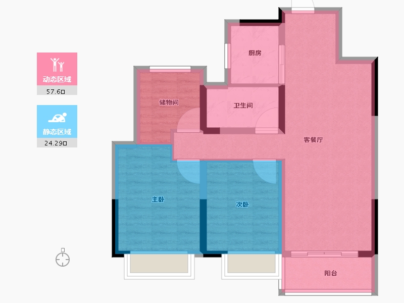 浙江省-湖州市-织里吾悦广场-72.92-户型库-动静分区