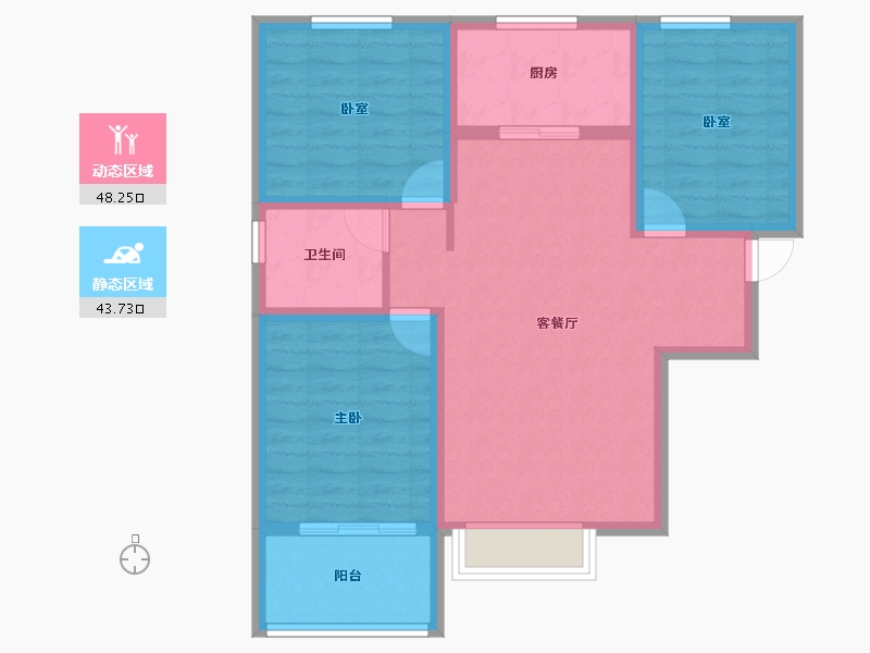 陕西省-渭南市-双创幸福城-82.07-户型库-动静分区