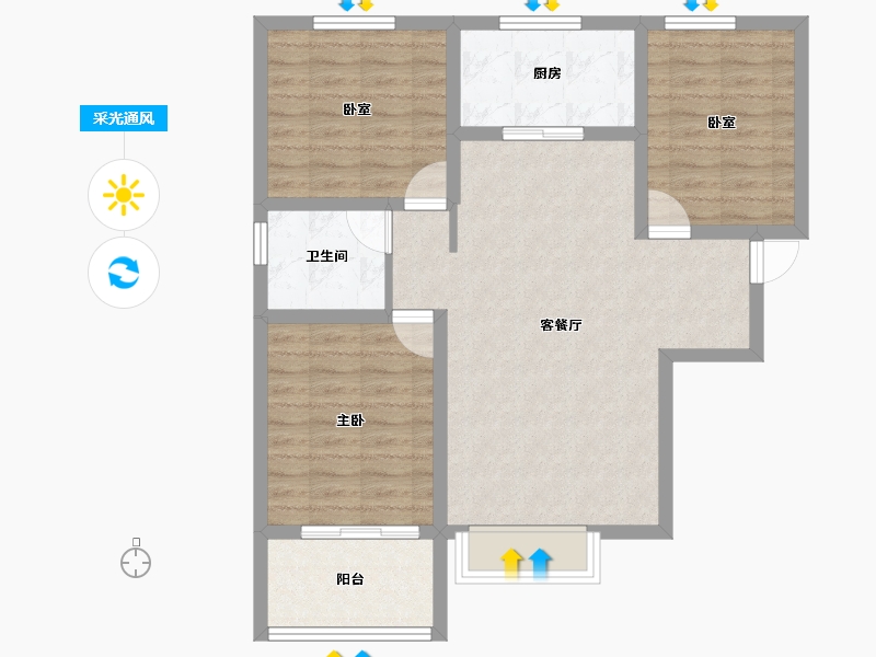 陕西省-渭南市-双创幸福城-82.07-户型库-采光通风