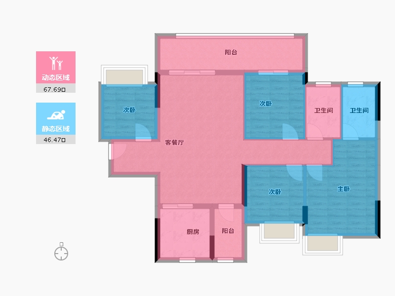 广西壮族自治区-桂林市-彰泰春天里-102.56-户型库-动静分区