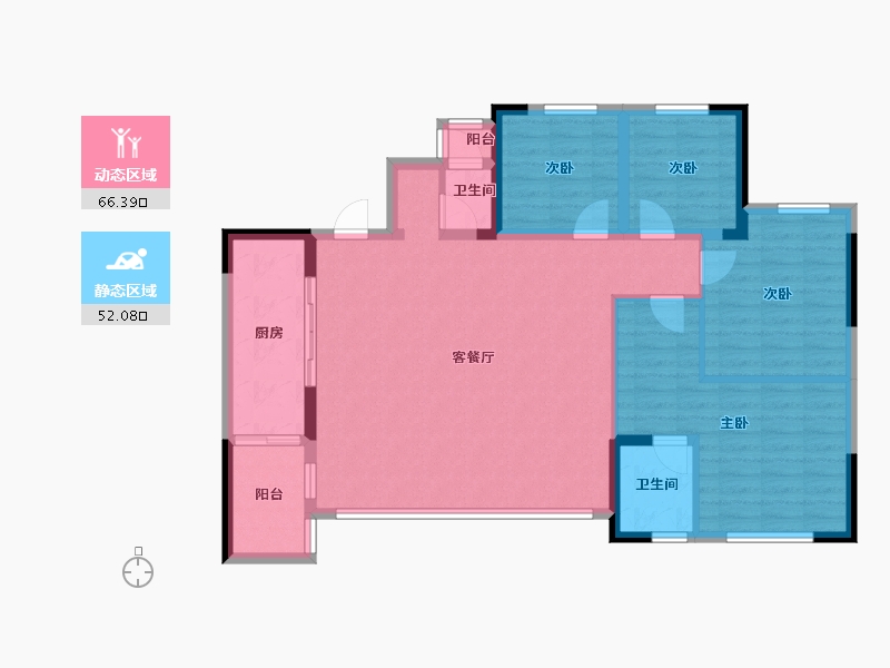 四川省-南充市-金泰中央金座-118.80-户型库-动静分区