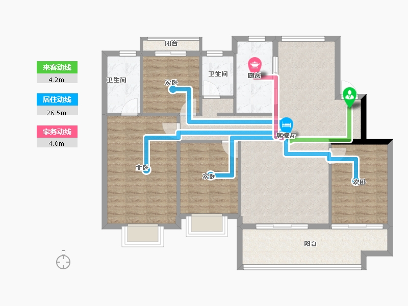 福建省-三明市-瑞玺庄園-105.60-户型库-动静线