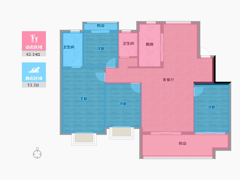 福建省-三明市-瑞玺庄園-105.60-户型库-动静分区