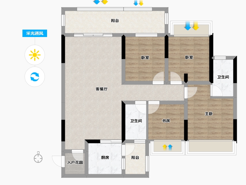 广西壮族自治区-桂林市-交投地产兴进漓江悦府-99.27-户型库-采光通风