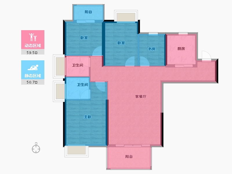 福建省-三明市-开元尊邸-99.80-户型库-动静分区