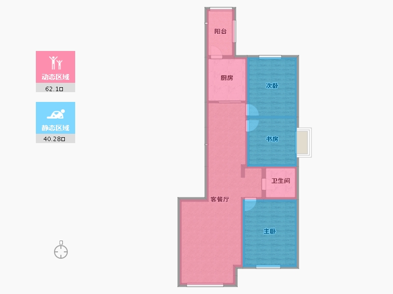 内蒙古自治区-包头市-​正翔滨河-91.92-户型库-动静分区