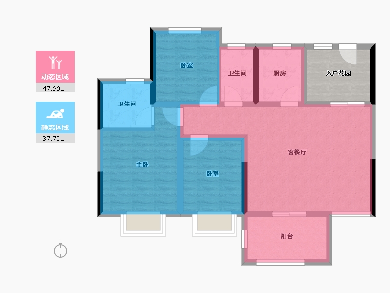 广东省-江门市-文华豪庭-82.42-户型库-动静分区