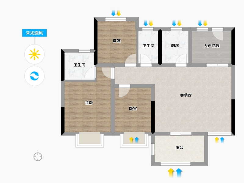 广东省-江门市-文华豪庭-82.42-户型库-采光通风