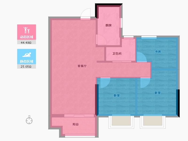 福建省-三明市-开元尊邸-62.40-户型库-动静分区