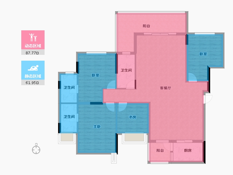 广西壮族自治区-桂林市-交投地产兴进漓江悦府-135.09-户型库-动静分区