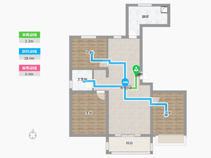 山西省-临汾市-公园壹号·公园道-90.96-户型库-动静线