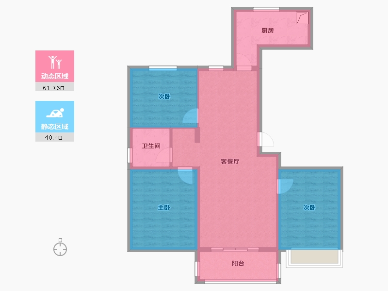 山西省-临汾市-公园壹号·公园道-90.96-户型库-动静分区