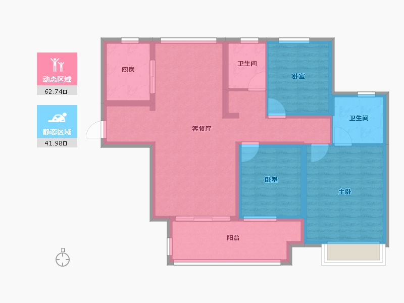 陕西省-渭南市-光合宸院-93.06-户型库-动静分区