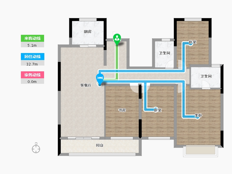 陕西省-渭南市-保利锦悦和府-137.60-户型库-动静线