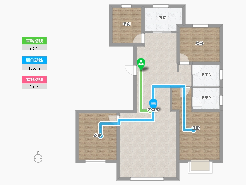 内蒙古自治区-包头市-​建华左岸中心-101.74-户型库-动静线