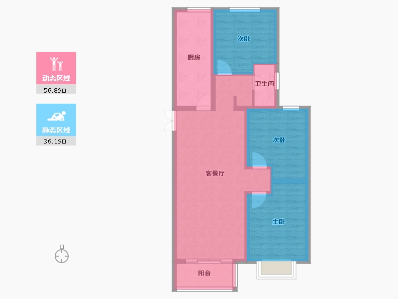 山西省-吕梁市-国投·北川绿洲-82.98-户型库-动静分区