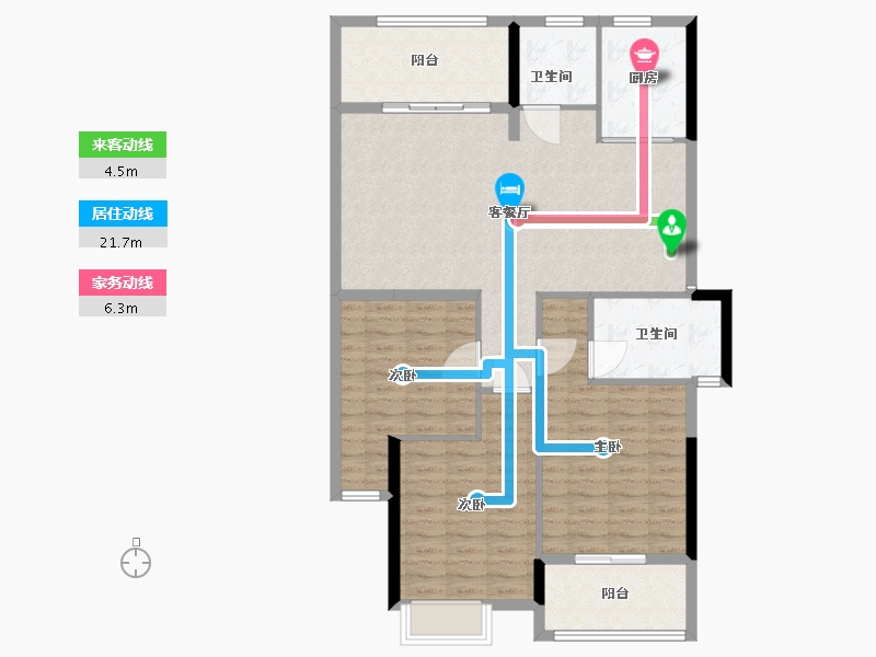 福建省-南平市-坤润金瓯湾-110.00-户型库-动静线